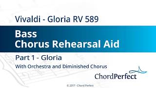 Vivaldis Gloria Part 1  Gloria  Bass Chorus Rehearsal Aid [upl. by Nalek]