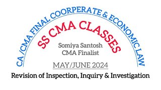 Inspection Inquiry amp Investigation  PART1  CA  CMA FINAL LAW  REVISION  IN ENGLISH [upl. by Xantha537]