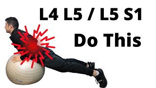 l4 l5  l5 S1 core exercises with Gymball [upl. by Tinya]