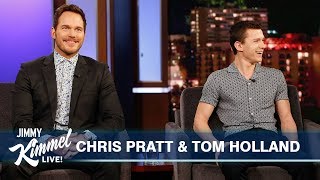 Tom Holland Surprises Chris Pratt [upl. by Betti]