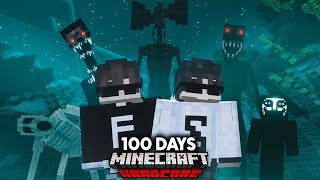 We Survived 100 Days in The Scariest Minecraft Mods [upl. by Bartholomew598]