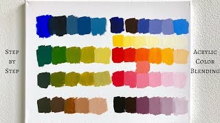 PRIMARY COLORS ONLY Acrylic Color Mixing Tutorial ColorByFeliks [upl. by Etnuahs]