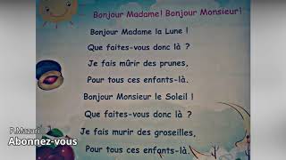 La comptine Bonjour Madame Bonjour Monsier 3AP [upl. by Johan789]