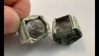 Dollar Origami Make A DimeIn Ring [upl. by Shabbir]