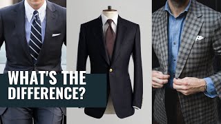 Suit Jacket vs Sport Coat vs Blazer  Whats The Difference [upl. by Atilrep]