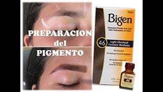 Pigmentación de Cejas con Bigen Preparación  Eyebrow Pigmentation with Bigen Preparation [upl. by Bela]