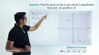 Coordinate Geometry  Distance Formula  Find point equidistant from two points  Example 1 [upl. by Nwadahs]