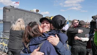 History made as HMCS Chicoutimi returns to CFB Esquimalt [upl. by Alaecim491]