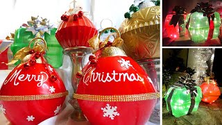 Large Colorful Outdoor Ornaments That Light Up  Dollar Tree DIY [upl. by Amej207]