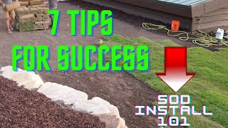 HOW TO LAY SOD PROPERLY Sod Laying FROM start to FINISH [upl. by Nanreik579]