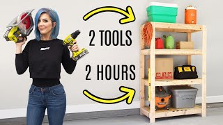 EASY DIY Garage Shelves  FREE BUILDING PLANS [upl. by Akeirahs]