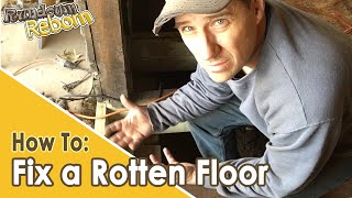 DIY How To FIX A ROTTEN FLOOR  Repairing Damaged Floor Joists [upl. by Ahsinehs]