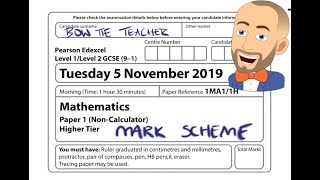 November 2019 Paper 1H Edexcel GCSE Maths revision [upl. by Meng]