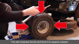 How to Refill Riding Lawn Mower Tire That Fell Off Rim [upl. by Aelahc]