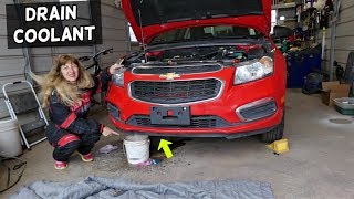 CHEVROLET CRUZE DRAIN COOLANT FLUSH RADIATOR COOLANT [upl. by Etteuqaj699]