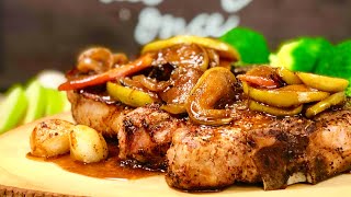 Pork Chops with Caramelized Apples amp Onions [upl. by Ytsur]