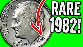 EXPENSIVE 1982 DIMES WORTH MONEY  RARE DIME COINS TO LOOK FOR IN POCKET CHANGE [upl. by Hanoy]