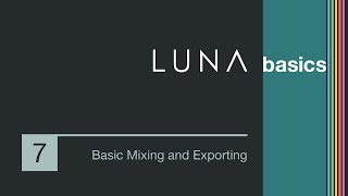 LUNA Basics  Organization Mix Routing PlugIns amp Exporting [upl. by Eceinaj]