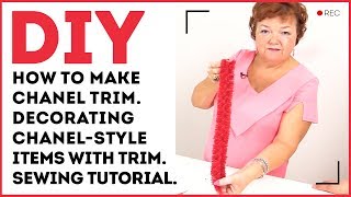 DIY How to make Chanel trim Decorating Chanelstyle items with trim Sewing tutorial [upl. by Akit380]