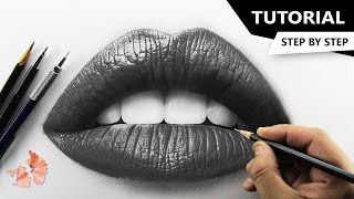 How to Draw Realistic LIPS  Tutorial for BEGINNERS [upl. by Abrams344]