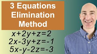 Solving Systems of 3 Equations Elimination [upl. by Akenot]