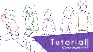 Tutorial ۰•●Como dibujar ropa y sus respectivos pliegues●•۰ [upl. by Layor796]