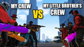 MY CREW VS MY LITTLE BROTHERS CREW  GTA 5 THUG LIFE 407 [upl. by Lesirg427]