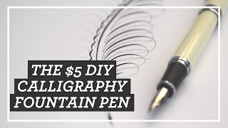 The 5 DIY Calligraphy Fountain Pen  Flex pen tutorial [upl. by Orlena]