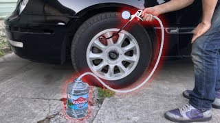 Filling a CAR TIRE with WATER [upl. by Assyla194]