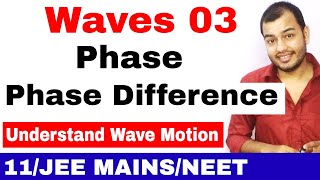 Waves 03  Progressive Harmonic Wave  Phase and Phase Difference in Wave Motion JEE MAINSNEET [upl. by Levesque]