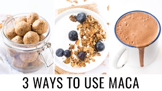 HOW TO USE MACA POWDER  3 healthy recipes [upl. by Teemus]