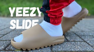 THESE ARE EXPENSIVE YEEZY SLIDE CORE REVIEW amp ON FOOT [upl. by Nailil153]