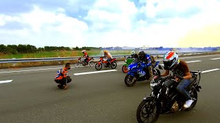 GSX R 150 vs RAIDER FI vs Honda RS 150 vs KRR 150 vs Raider loaded  Speed Test [upl. by Hiro]