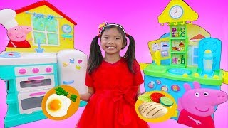 Wendy Pretend Play Cooking Food w Peppa Pig Restaurant Kitchen Oven amp Refrigerator Toys [upl. by Aisyle923]