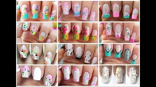 ♥ COMPILACIÓN de DISEÑOS de UÑAS FLORES ♥ Deko Uñas [upl. by Freedman]