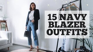 15 Navy Blazer Outfit Ideas  How to wear a navy blazer [upl. by Emsmus]