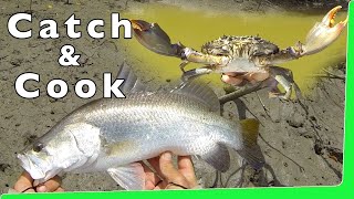 Catch n Cook 🔥 Mud Crabs 🦀 with Barramundi Fishing EP345 [upl. by Dett]