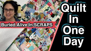 FAST  EASY  QUILT in ONE DAY  Beginner Quilt  SCRAPPY CRUMB QUILT The Sewing Channel [upl. by Arrakat]