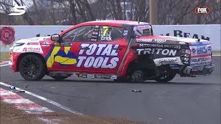 V8 Supercars Bathurst 2019 SuperUtes carnage during Race 2 CRASHES EVERYWHERE [upl. by Lancelot939]