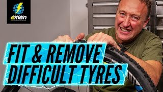 How To Fit And Remove Difficult E Bike Tyres [upl. by Ihel]