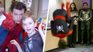 Tom Holland BACKFLIPS During Children’s Hospital Visit [upl. by Xavler192]