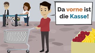 Deutsch lernen  Wortschatz Einkaufen amp Alltag  wichtige Verben [upl. by Kam490]