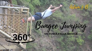 Bungee Jumping off Victoria Falls Bridge Zimbabwe  Garmin VIRB 360  SafariLife [upl. by Willard976]