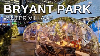 NEW YORK CITY Walking Tour 4K  BRYANT PARK  WINTER VILLAGE [upl. by Atineg773]