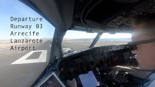 Departure runway 03 Arrecife Lanzarote airport ACE GCRR [upl. by Leslee]