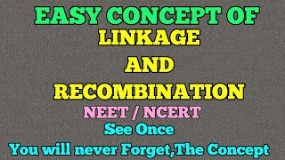 GENETICS  LINKAGE AND RECOMBINATION EASY WAY [upl. by Aniakudo]