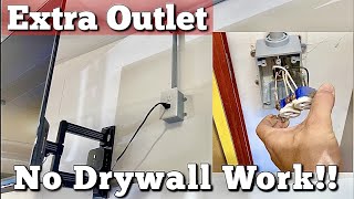 How to Add Electrical Outlets in Garage  No Drywall Work  DIY electrician  Existing Circuit [upl. by Bohlin]