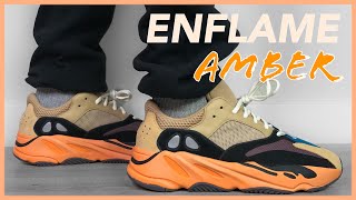 YEEZY 700 V1 Enflame Amber Review  On Foot [upl. by Treva]