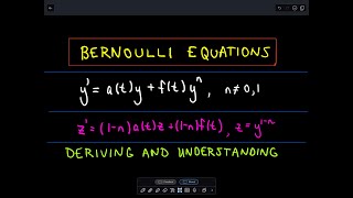 ❖ Bernoulli Equation for Differential Equations  Part 1 ❖ [upl. by Sargent]