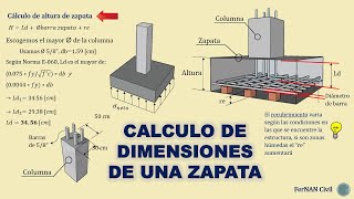 DIMENSIONES DE UNA ZAPATA AISLADA [upl. by Ellinehc314]